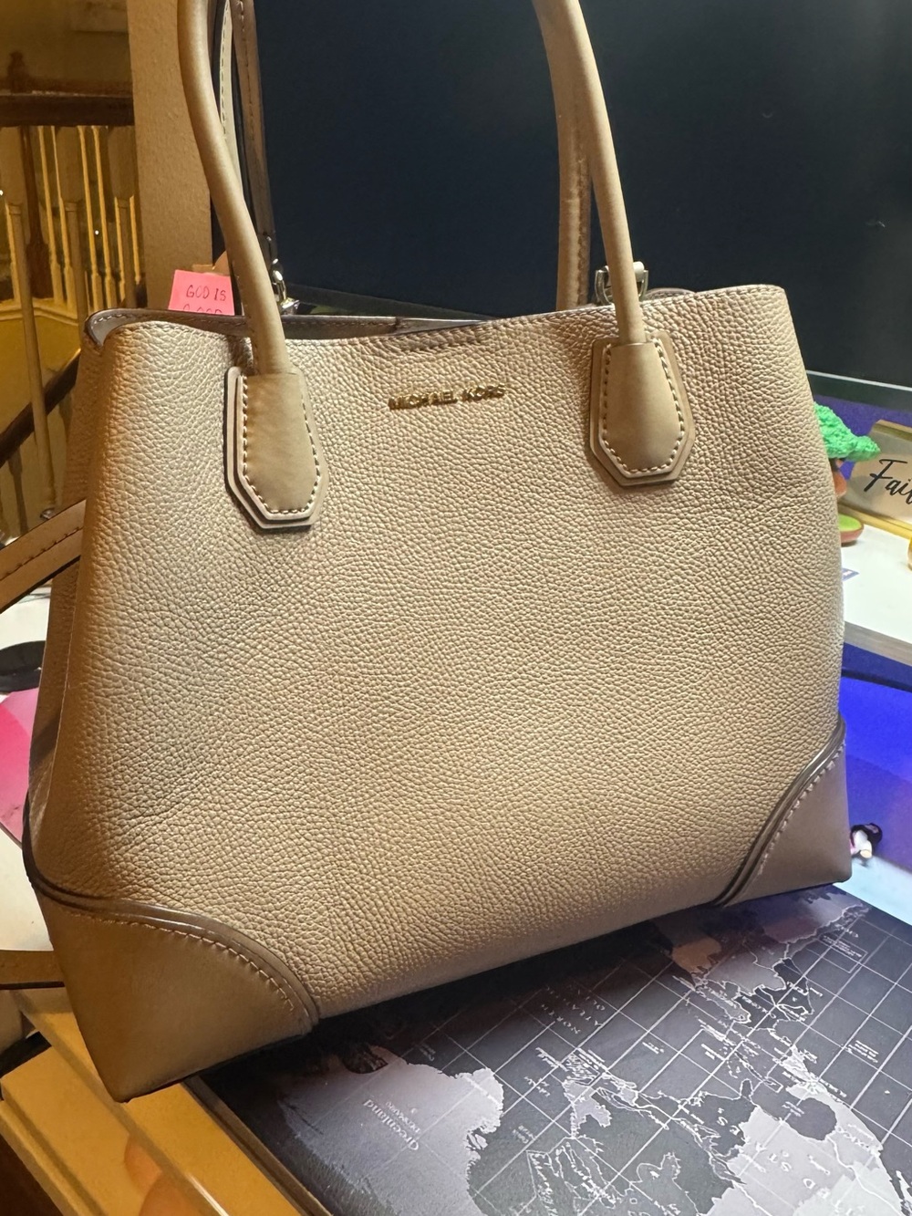 Michael Kors Pebbled Leather Tote in Taupe